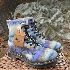 Dr. Martens 1460 Denim Tie Dye Boots Dr. Martens 1460 Pascal Tie Dye Boots | Free People UK main image 3